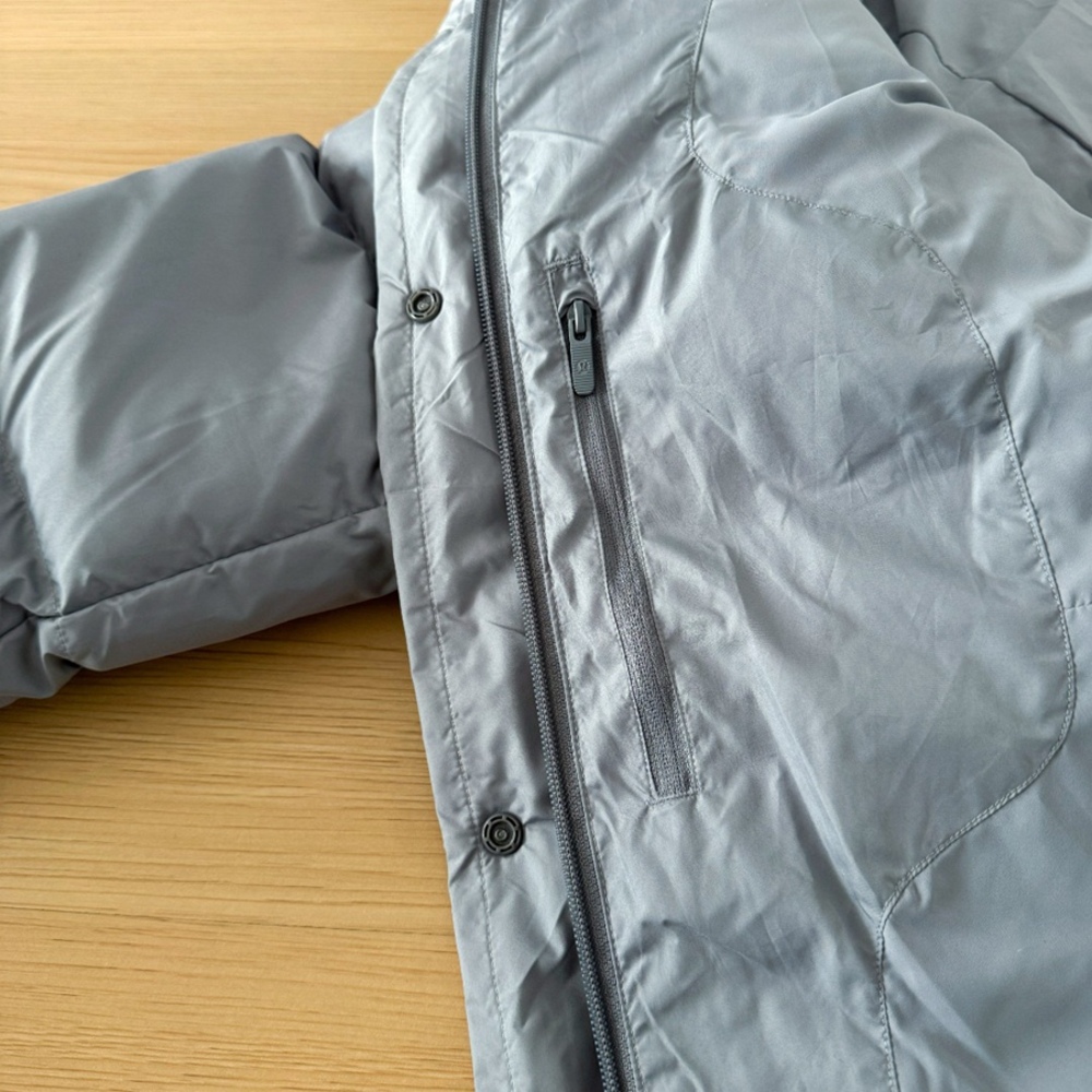 Lululemon Grey Short Hooded Puffer Down Jacket Winter Coat - Picture 7 of 12